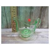 GREEN URANIUM GLASS CREAMER -- GLOWS UNDER UV LITE