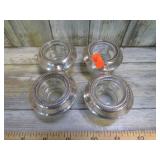 SILVER RIMMED SALT CELLARS