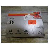 FULL BOX-- 20ga 3" #2 STEEL SHOTGUN SHELLS