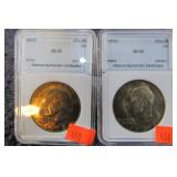 GRADED 1972-D & 1973-D EISENHOWER DOLLAR COINS