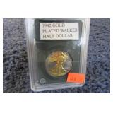 1942 GOLD PLATED WALKING LIBERTY HALF DOLLAR