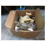 VINTAGE TELEPHONE, OIL LAMP FONT, FLASHLIGHT