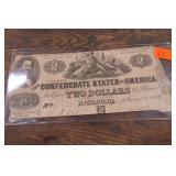 1862 CONFEDERATE $2 BILL