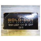 50-- GOLD DOT 9mm LUGER hp CARTRIDGES