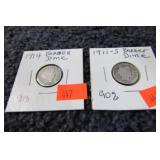 1911-S & 1914 BARBER DIMES