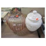 COOKIE JAR & GLASS VASE