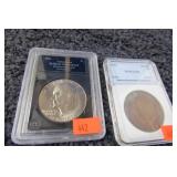GRADED 1972-S & 1976 EISENHOWER DOLLAR COINS