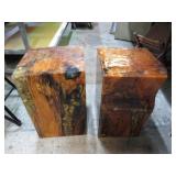 LARGE EPOXIED OAK BLOCKS -- APPROX 12" X 12" X 20"