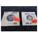 1899 BARBER DIME & 1915 BARBER QUARTER