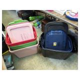 6 STORAGE TUBS WITH LIDS