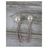 STERLING SILVER & PEARL EARRINGS