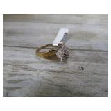 10kt GOLD RING W/ SMALL DIAMONDS