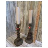 PAIR-- VINTAGE BRASS TABLE LAMPS