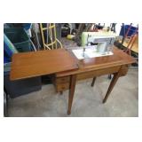 SINGER SEWING MACHINE & TABLE