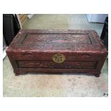 CARVED WOODEN TRUNK / CHEST