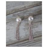 STERLING SILVER & PEARL EARRINGS