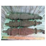 3 ANTIQUE HEAVILY CARVED WOODEN LEGS