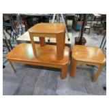 OAK COFFEE & END TABLE SET