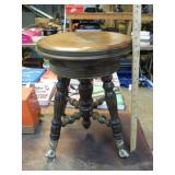VINTAGE BALL & CLAW FOOT PIANO STOOL
