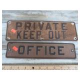 OFFICE & PRIVATE KEEP OUT SIGNS