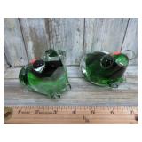 PAIR-- ART GLASS FROGS