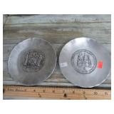 PAIR-- WENDEL AUGUST PEWTER PLATES