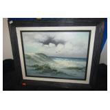 OIL ON CANVAS SEASHORE PAINTING