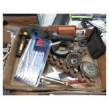ASSORTED BITS, WIRE WHEELS, BLADES, ETC