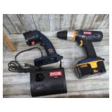 RYOBI CORDLESS DRILL & LIGHT -- UNTESTED