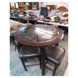 BAR HEIGHT TABLE W/ 3 STOOLS