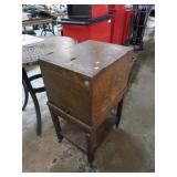 VINTAGE OAK FILE BOX ON CART