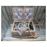 SEWING BASKET & CONTENTS