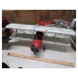 METAL BI-PLANE AIRPLANE DECOR