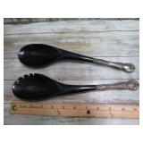 SERVING SPOONS W/ STERLING SILVER HANDLES