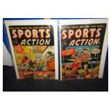 2-- 10 cent SPORTS ACTION COMIC BOOKS