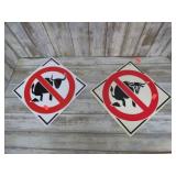2-- NO BULL POOP SIGNS