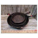 3-- CAST IRON SKILLETS