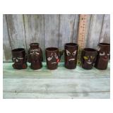 VINTAGE JAPANESE REDWARE SHOT GLASSES