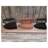 CAST IRON & WOOD FLAT IRONS
