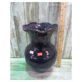 LARGE PURPLE DRIP POTTERY VASE