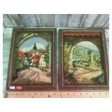 2-- BAVARIAN ALPS NEEDLEPOINT WALL ART