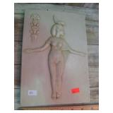 PLASTER EGYPTIAN DIETY PLAQUE
