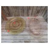 3pcs-- DEPRESSION GLASS -- PINK & AMBER