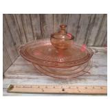 4pcs-- PINK DEPRESSION GLASS