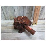 CARVED WOOD CHIRPING FROG TOY