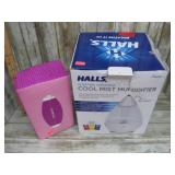 HALLS COOLMIST HUMIDIFIER & BOX OF TISSUES