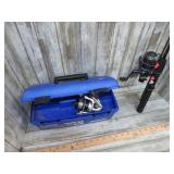 FISHING ROD & TACKLE BOX W/ CONTENTS