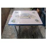 VINTAGE CHILDS ENAMELED TOP TABLE