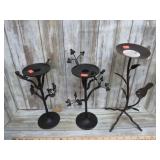 3-- METAL CANDLE HOLDERS