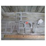 BE HAPPY LIGHT-UP SIGN